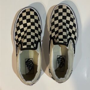 Vans Checkered Slip-On Shoes - Black and White